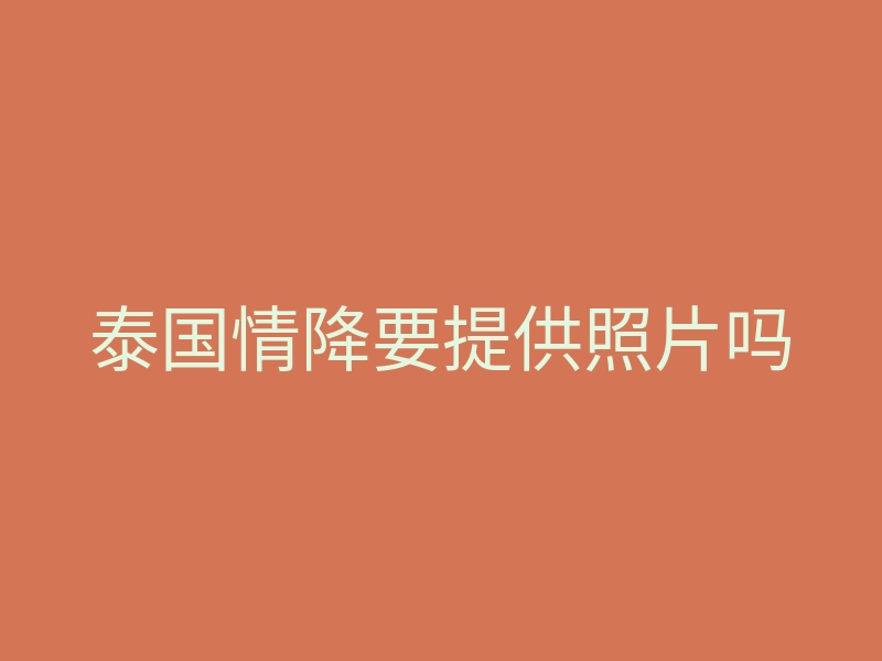 泰国情降要提供照片吗